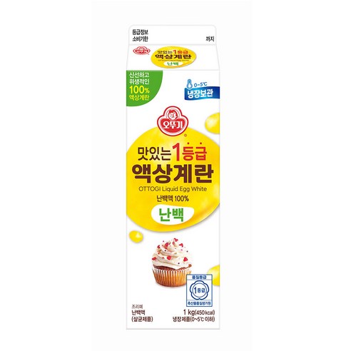 오뚜기 맛있는 1등급 액상계란 난백 1kg 살균 난백액 계란흰자