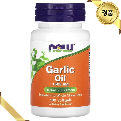 나우푸드 마늘오일 농축액 1500mg 소프트젤 100정 비건 허브 아미노산 미네랄 알리신