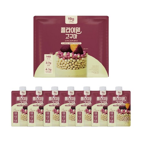 플라이밀 단백질 쉐이크 파우치 고구마 7p, 45g, 7개