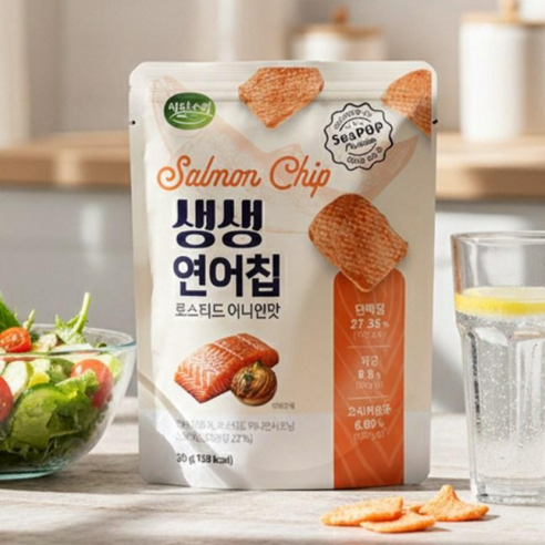 바다소리 생생연어칩 로스티드 어니언맛