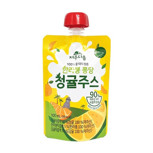 한라봉 퐁당 청귤주스 제주산, NFC주스, 감귤 주스, 과일주스, 착즙주스, 어린이간식, 어린이주스, 30개, 100ml