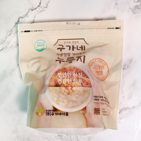 구가네식품 황금햅쌀 가마솥맛 누룽지 600g