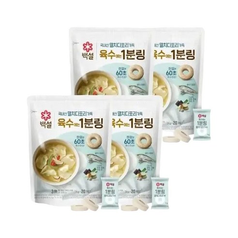 백설 멸치 디포리 육수에는 1분링 4g 20개입 x4개(총 80개), 4g, 80개
