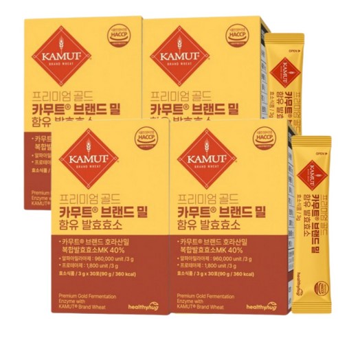 헬씨허그 카무트 발효효소 곡물효소 분말 스틱 3g 30포, 90g, 4개