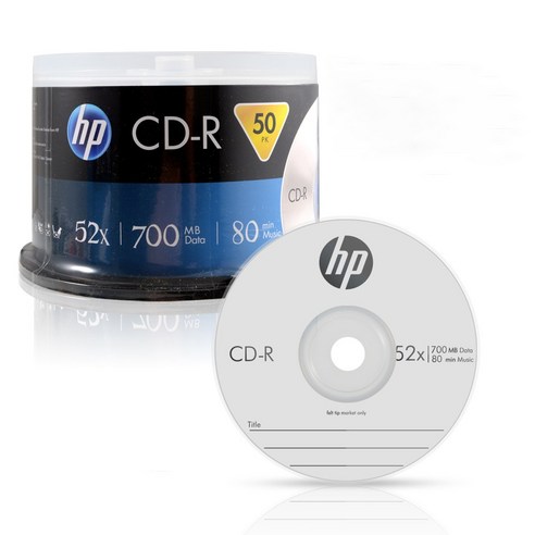 HP CD-R 700MB 52배속 50장케이크/공CD
