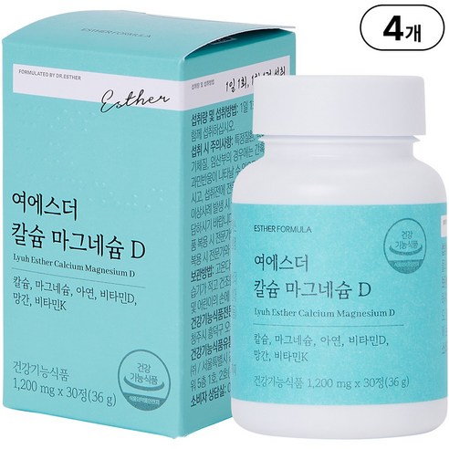 여에스더 칼슘 마그네슘 D l 뼈 건강 필수영양소 l 국민영양 프로젝트, 4개, 30정