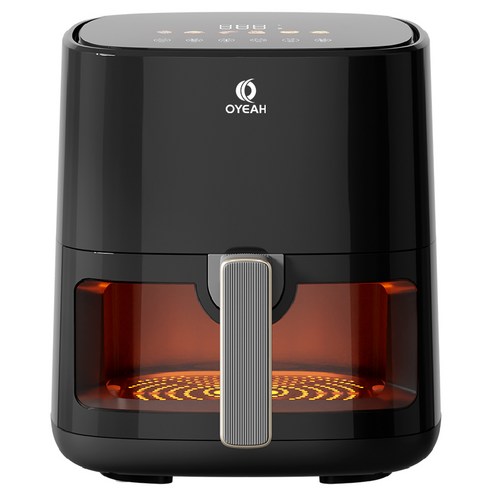 OYEAH 저소음 에어프라이어 5.0L 시각화 대용량, 블랙