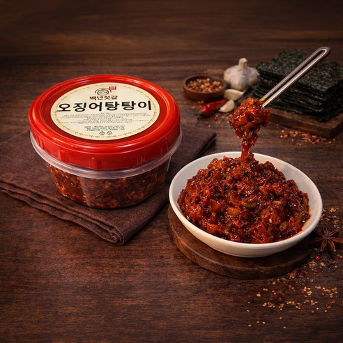 백년젓갈 오징어탕탕이 / 국내제조 / 프리미엄 / 저염 / 비빔 / 양념 / 400g / 500g / 600g / 1kg