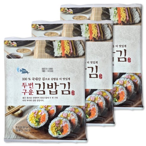 예맛 두 번 구운 김밥김, 33g, 3개