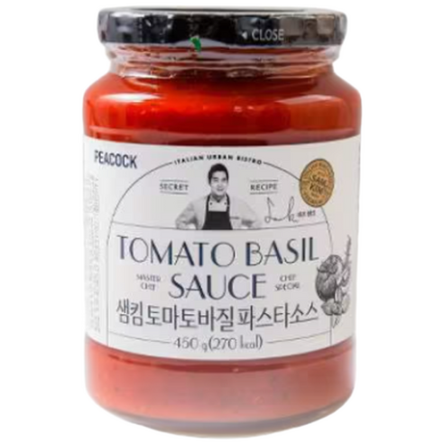 피코크 샘킴 토마토바질 파스타소스 450g