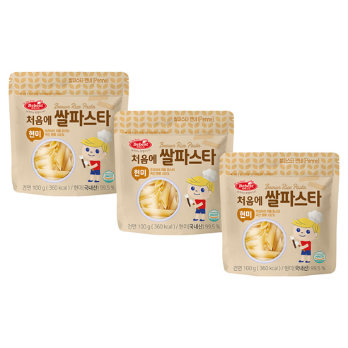 베베스트 처음에 쌀파스타 현미, 100g, 3개
