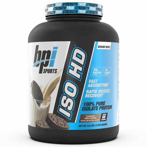 BPI스포츠 ISO HD 퓨어 아이솔레이트 프로틴 (쿠키 앤 크림 맛) 2,208g, 2.208kg, 3개