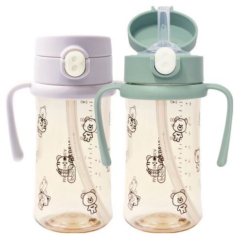 [새지않는 빨대컵]베베락 PPSU 원터치 빨대컵 270ml 2P, IWA 빨대컵 270(라벤더1P+딥그린1P), 270ml, 1개