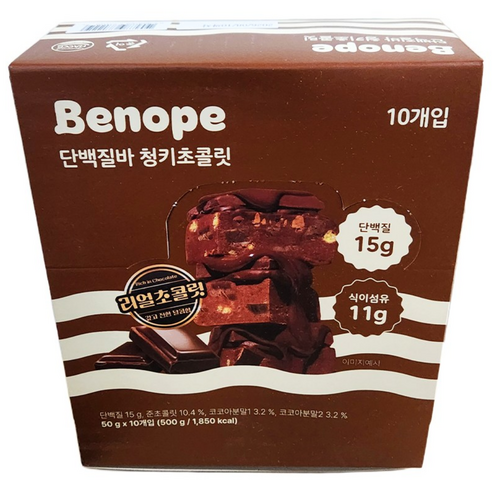 베노프 단백질바 청키초콜릿, 50g, 180개