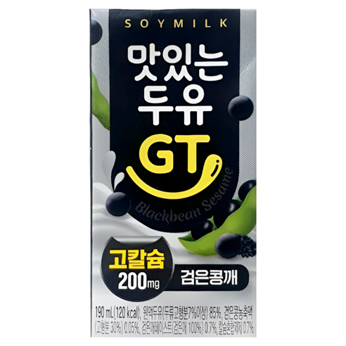 남양 맛있는두유 GT 고칼슘 검은콩 깨 칼슘 190mlX24개 /2박스, 190ml, 48개