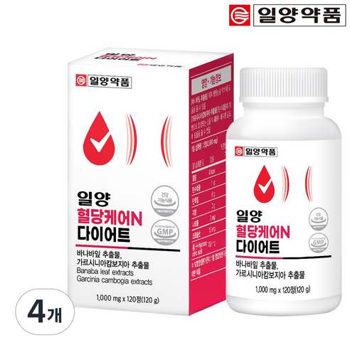 혈당케어 N 다이어트 레몬밤 바나바잎 가르시니아 추출물 120정, 4개, 120정