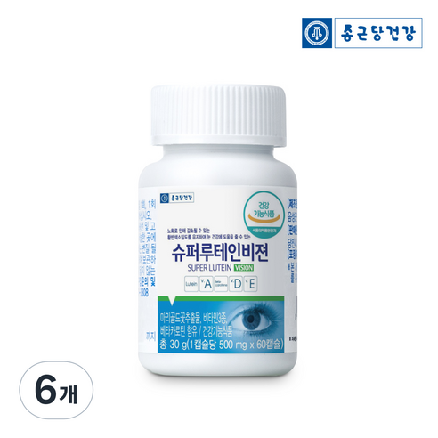 [종근당건강] 슈퍼 루테인 비젼 눈건강 5중 복합, 60정, 6개