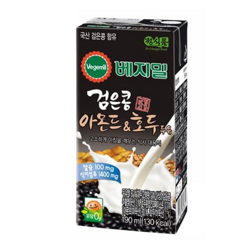 베지밀 검은콩 아몬드와호두 190ml x 72팩, 190ml, 72개