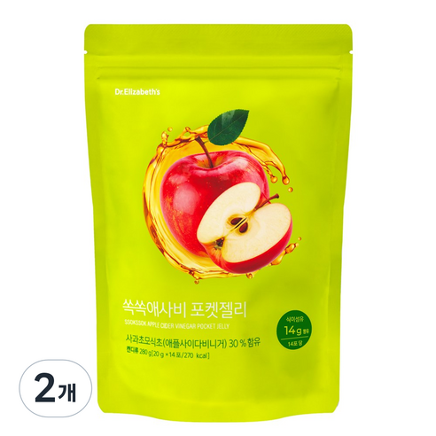 닥터엘리자베스 쏙쏙애사비 포켓젤리, 2개, 280g