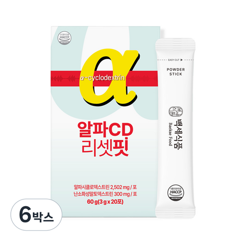 백세식품 알파CD 리셋핏 스틱 HACCP, 6박스, 60g
