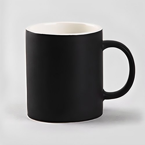 라이프란스 베이직 투톤 무광 머그컵 360ml, 블랙, 1개