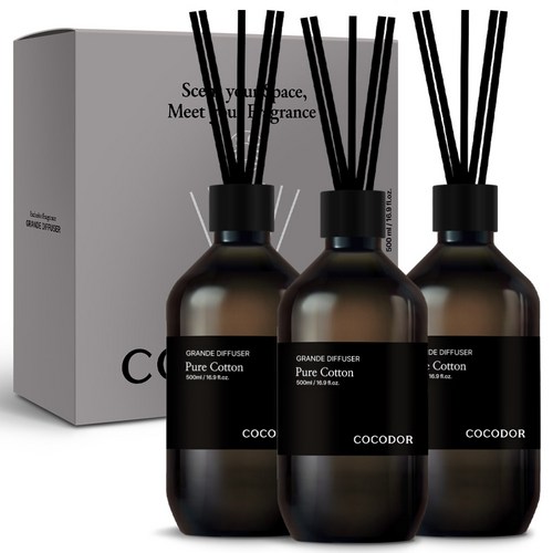 코코도르 그란데 디퓨저, 퓨어코튼, 500ml, 3개