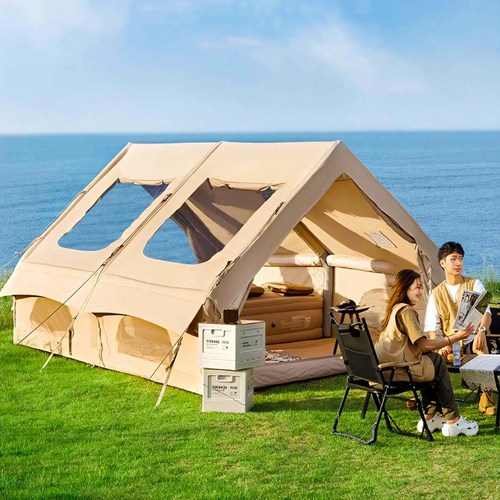 자동 에어텐트 대형 3~8 인용 캠핑텐트 전기 인플레이터 펌프 포함, 넓은 스카이뷰