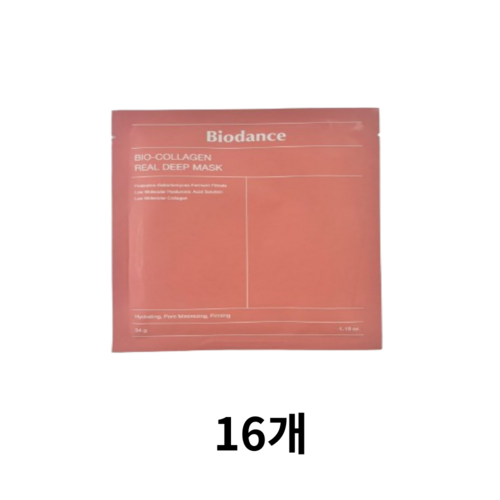 정품 바이오던스 바이오 콜라겐 리얼 딥 마스크 16매, 1개입, 16개