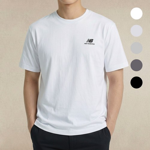 뉴발란스 공용 에센셜 스몰로고 반팔티 (STANDARD FIT) NBNEGCO201 화이트