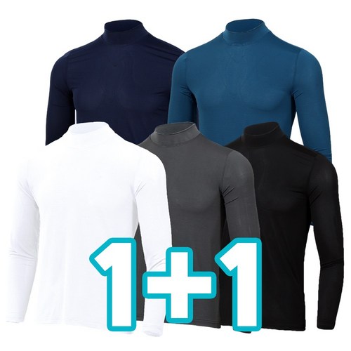 늑대와여우 (1+1)원플러스원 여름 긴팔쿨티 냉감 쿨 쿨링 아이스 반목티셔츠