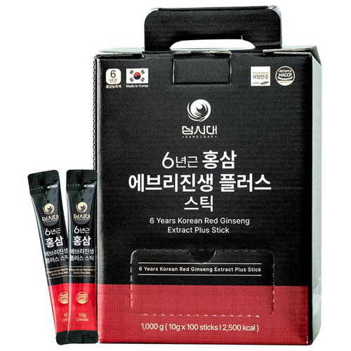 6년근 홍삼 에브리진생 플러스 스틱 (10g x 100포), 1박스, 1kg