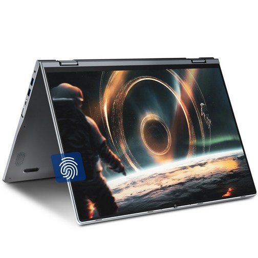 JUMPER 노트북 2in1 16인치 접이식 터치스크린 N5095 프로세서 4GB RAM 128GB SSD 지문인식 WiFi6 Windows 11 home, JUMPER J1 SEUN186, WIN11 Home, 4GB, 128GB, 회색
