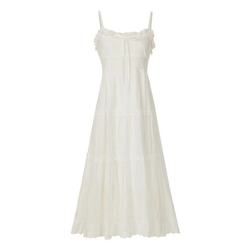 블루레이스 블라썸 펀칭 티어드 롱 원피스 B6M1OP3251