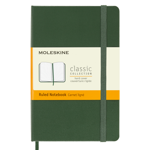 몰스킨 클래식노트 하드커버 룰드 포켓, 머틀 그린, 1개