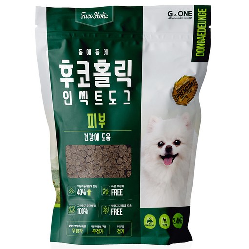 후코홀릭 전연령 강아지 인섹트 프리미엄 기능성 사료, 피부피모, 2.4kg, 1개