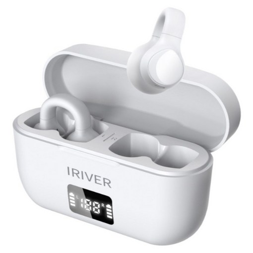 아이리버 무선 오픈형 갤럭시 아이폰 호환 귀걸이형 귀찌 러닝 자전거 운동용 귀가편한 HiFi 블루투스 이어폰, ITWC1, WHITE, 4시간, 방수가능, ITWC1, WHITE
