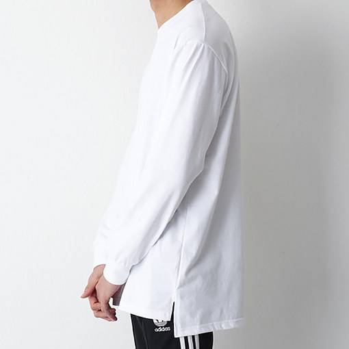 화이트빌딩 무지 레이어드 라운드 긴팔 반팔 티셔츠 면 티