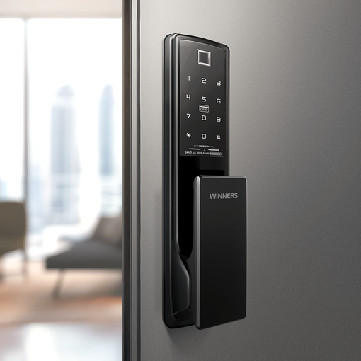 지문 무타공 푸시풀 디지털 도어락 현관문 사무실 오피스텔 디지털키 교체 위너스 WMP5000SF  카드키 4장, 고객직접설치, WMP5000SF