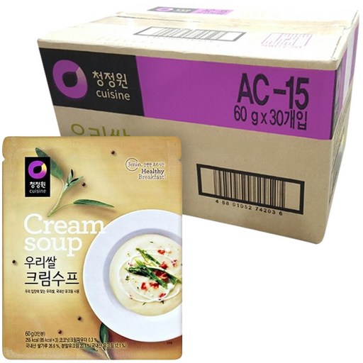 청정원 우리쌀 크림수프, 60g, 30개