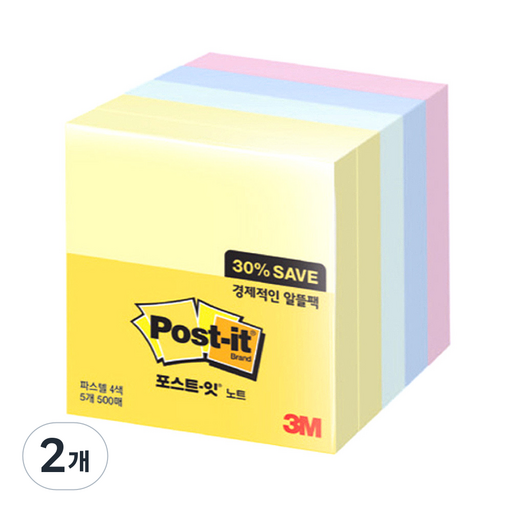 쓰리엠 포스트잇 알뜰팩 76 x 76 mm 654-5A