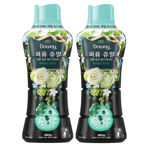 다우니 퍼퓸 쥬얼 에메랄드 브리즈 향기부스터, 480g, 2개