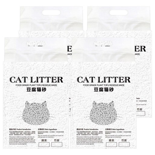 CAT LITTER 豆腐貓砂, 2kg, 4包, 竹炭