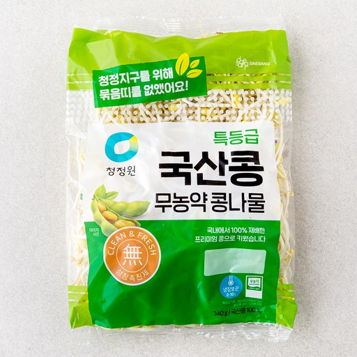 청정원 특등급 국산콩 무농약 콩나물 340g 1개 신선한 건강을 담은 자연의 맛