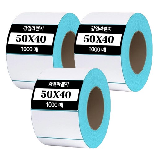 365플레이스 감열 바코드 라벨지 50 x 40 mm, 3개, 1000칸