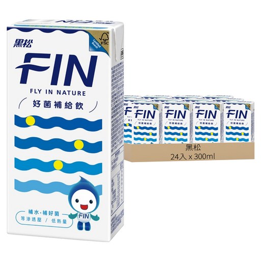 黑松 FIN 好菌補給飲料, 300ml, 24入