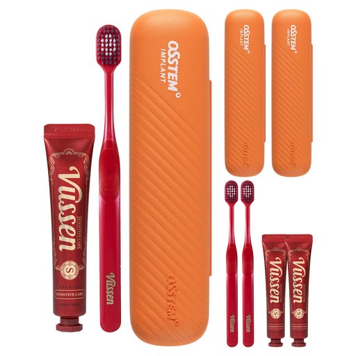 오스템파마 뷰센 휴대용 양치 케이스  S 시린이케어 치약 40g  칫솔 세트, 3세트