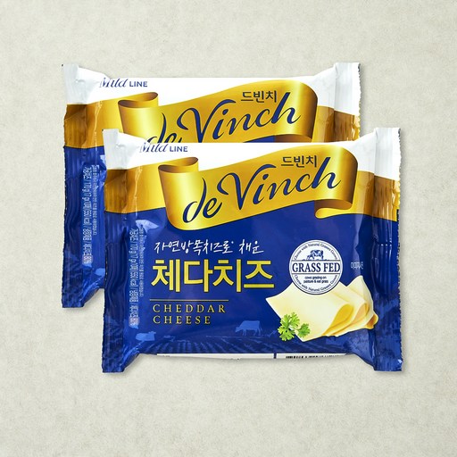 남양유업 드빈치 자연방목 체다 슬라이스 치즈, 17g