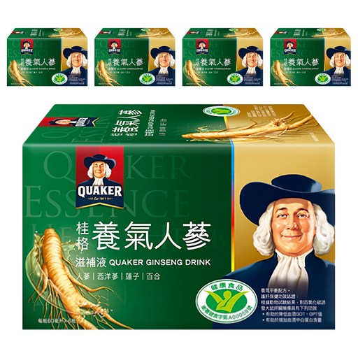 QUAKER 桂格 養氣人蔘滋補液 6瓶, 60ml, 5盒