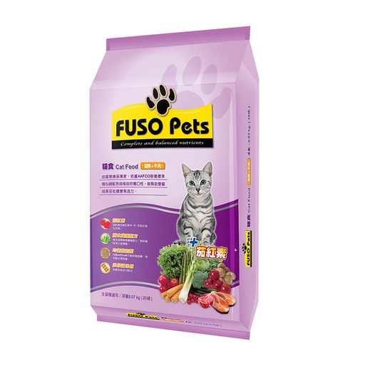 福壽實業 FUSO Pets 貓食, 鮭魚 + 牛肉, 9.07kg, 1袋