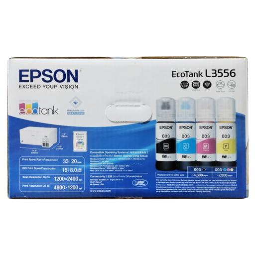 EPSON 三合一Wi-Fi 智慧遙控連續供墨複合機 原廠保固, L3556